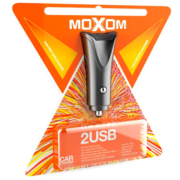 АЗУ Moxom 2в1 Micro 2USB / 3.4A (KC-12) (Чёрный)