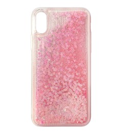 Силикон Liquid Fashion Apple iPhone X / XS (Red-pink Hearts)