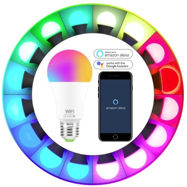 Светодиодная умная лампа Tuya E27 LED RGB Wi-Fi Bluetooth