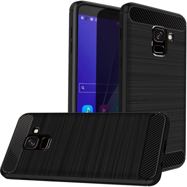 Чехол Силикон Polished Carbon для Samsung Galaxy J6 (2018) J600 (Чёрный)