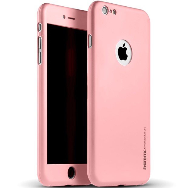Защитное стекло для Apple iPhone 6 Plus / 6s Plus - Remax Slim skin 360° (розовый)