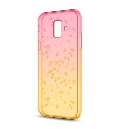 Силикон Rain Gradient Samsung Galaxy A6 (2018) A600 (Розово-желтый)