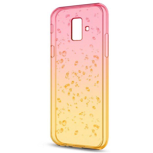 Силикон Rain Gradient Samsung Galaxy A6 (2018) A600 (Розово-желтый)