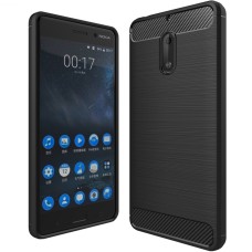 Силиконовый чехол Polished Carbon Nokia 6 (Черный)