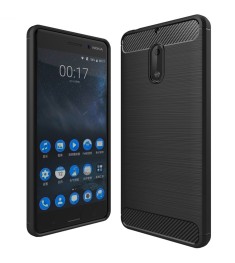 Силиконовый чехол Polished Carbon Nokia 6 (Черный)