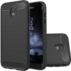 Силиконовый чехол Polished Carbon Samsung Galaxy J7 (2017) J730 (Чёрный)