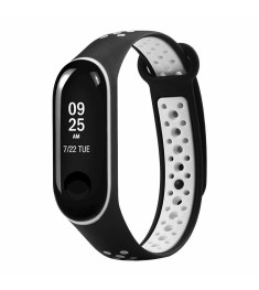 Ремешок Sport Xiaomi Mi Band 2 (Чёрный с белым)