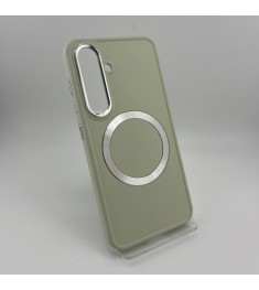 Накладка Metal Camera with MagSafe Samsung Galaxy S24 (Бледно-фисташковый)