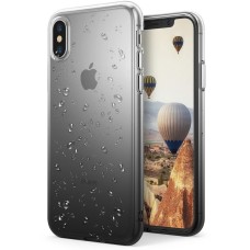 Силикон Rain Gradient Apple iPhone X / XS (Чёрно-серый)