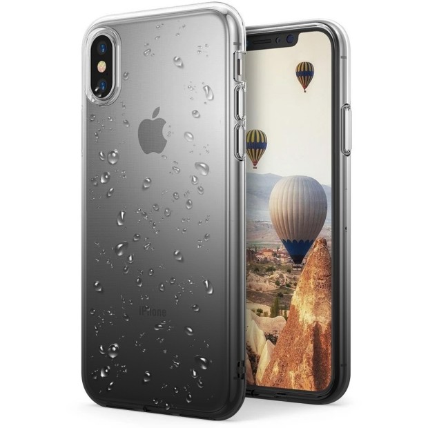 Силікон Rain Gradient Apple iPhone X / XS (Чорно-сірий)