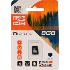 Карта памяти Mibrand MicroSDHC 8Gb (Class 10)