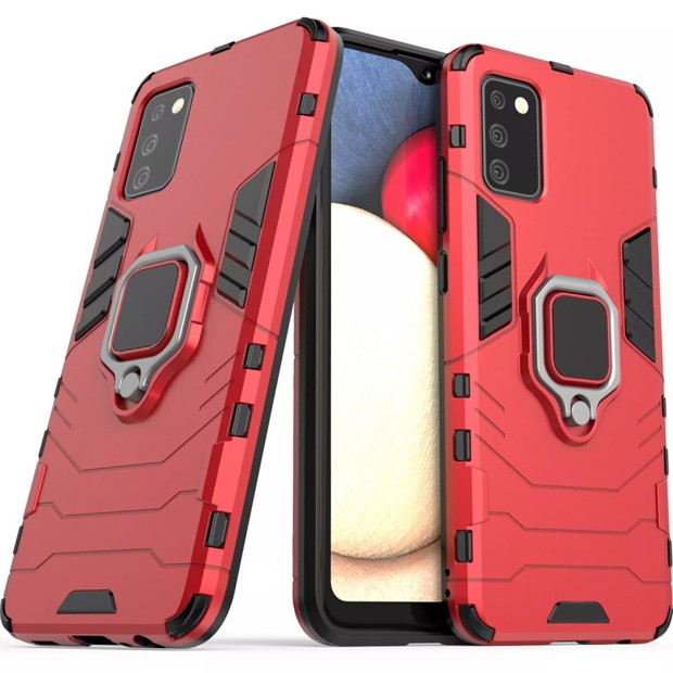 Бронь-чехол Ring Armor Case Samsung Galaxy A02S (2020) (Красный)
