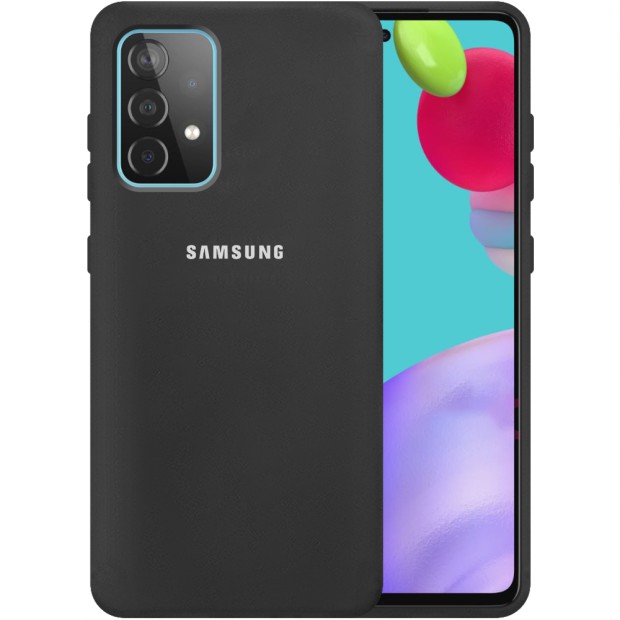 Силикон Original 360 Case Logo Samsung Galaxy A52 (2021) (Чёрный)