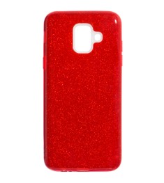 Силиконовый чехол Glitter Samsung Galaxy A6 (2018) A600 (Красный)