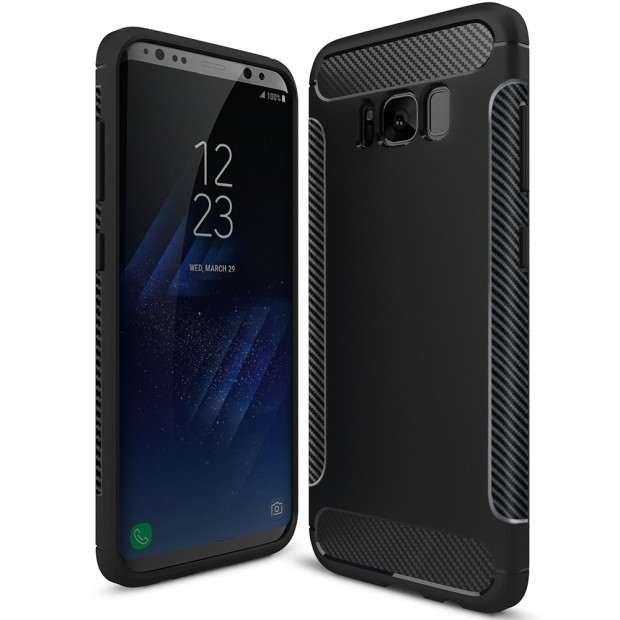 Силикон Soft Carbon Samsung Galaxy S8 Plus (Чёрный)
