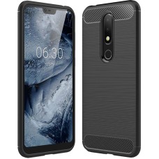 Силиконовый чехол Polished Carbon Nokia 6.1 Plus (2018) (Черный)