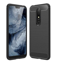 Силиконовый чехол Polished Carbon Nokia 6.1 Plus (2018) (Черный)