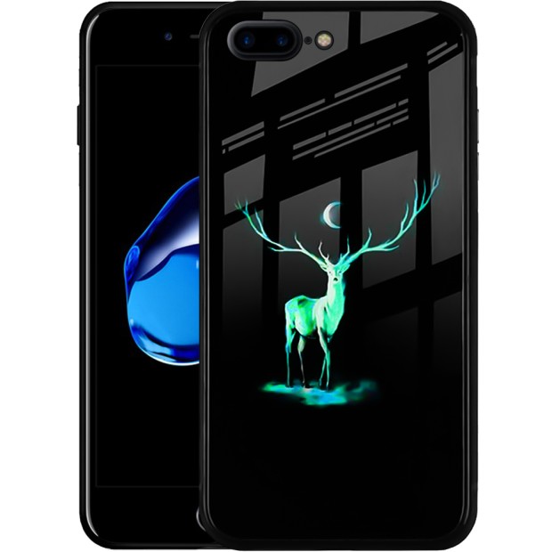 Накладка Luminous Glass Case Apple iPhone 7 Plus / 8 Plus (Deer)
