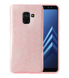 Силиконовый чехол Glitter Samsung Galaxy A8 (2018) A530 (Розовый)