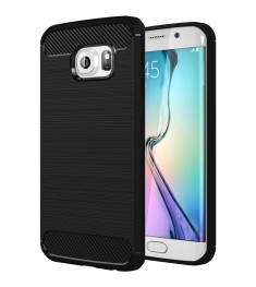 Силиконовый чехол Polished Carbon Samsung Galaxy S6 Edge (Чёрный)