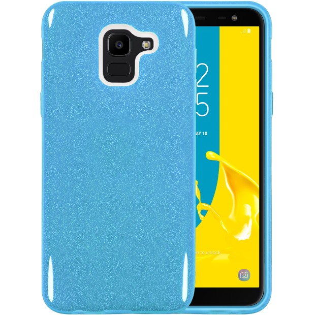 Силиконовый чехол Glitter Samsung Galaxy J6 (2018) J600 (синий)