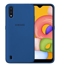 Силикон Original 360 Case Logo Samsung Galaxy A01 (2020) (Кобальт)