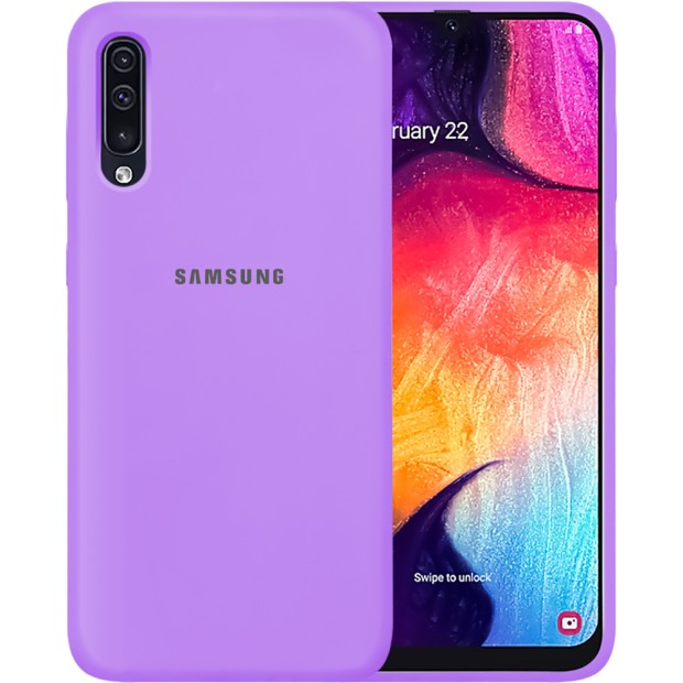 Силикон Original Case Samsung Galaxy A30s / A50 / A50s (2019) (Сиренево-белый)