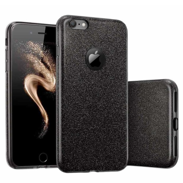 Силиконовый чехол Glitter Apple iPhone 6 / 6s (Черный)