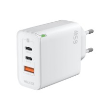 СЗУ-адаптер Walker WH-45 65W GAN (1USB / 2Type-C) (Белый)