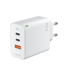СЗУ-адаптер Walker WH-45 65W GAN (1USB / 2Type-C) (Белый)