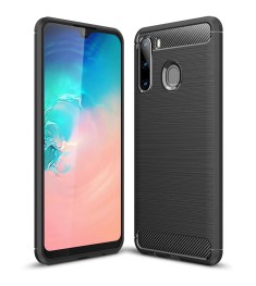 Силикон Polished Carbon Samsung Galaxy A21 (2020) (Чёрный)