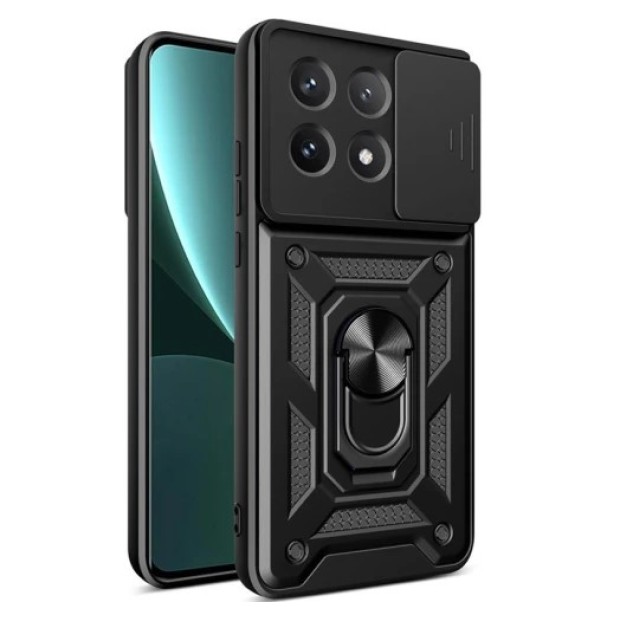 Бронь-чехол Ring Serge Armor ShutCam Case Xiaomi Poco X6 Pro (Чёрный)