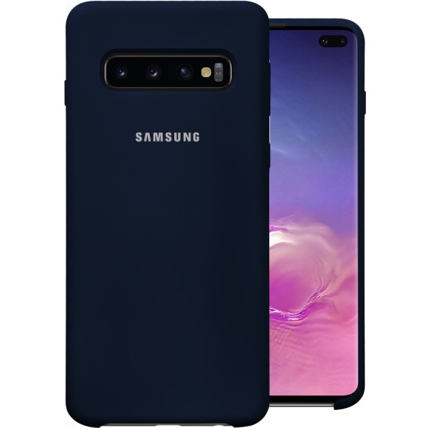 Силиконовый чехол Original Case Samsung Galaxy S10 Plus (Тёмно-синий)