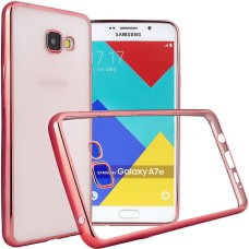 Силиконовый чехол UMKU Line Samsung A7 (2016) A710 (Розовый)