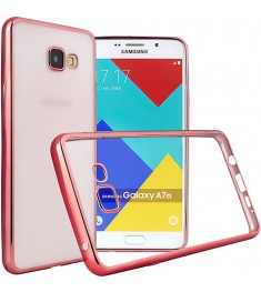 Силиконовый чехол UMKU Line Samsung A7 (2016) A710 (Розовый)