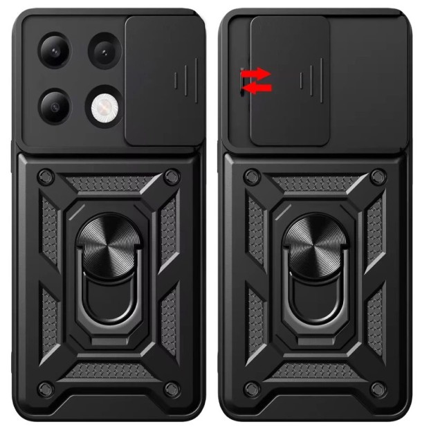 Бронь-чехол Ring Serge Armor ShutCam Case Xiaomi Redmi Note 13 4G (Чёрный)