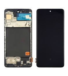Дисплей для Samsung A515 Galaxy A51 (2020) с чёрным тачскрином и корпусной рамко..