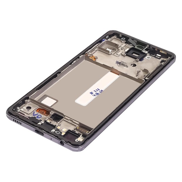 Дисплей для Samsung A525 Galaxy A52 (2020) с чёрным тачскрином и серой корпусной рамкой (с широким ободком) OLED