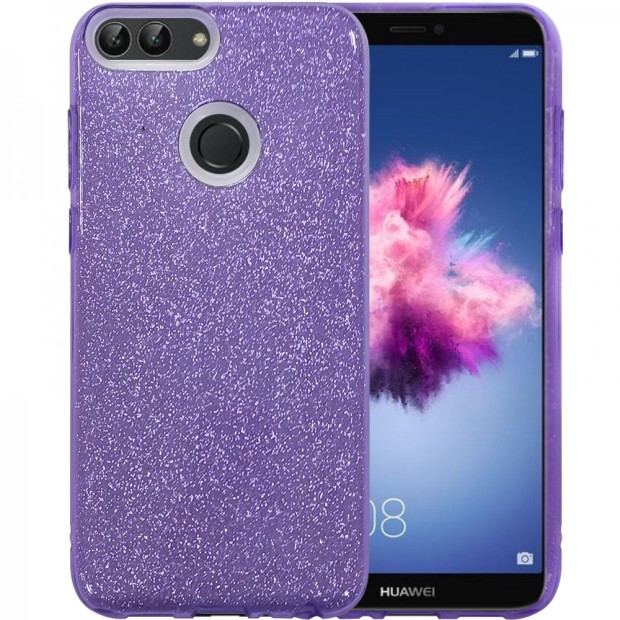 Силиконовый чехол Glitter Huawei P Smart (фиолетовый)