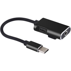 Переходник J-053 USB Type-C to AUX 3.5mm (Чёрный)