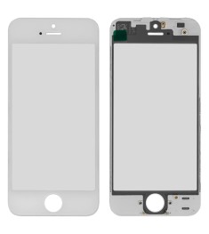 Защитное стекло для дисплея Apple iPhone 5 White + Frame + OCA (AAA)