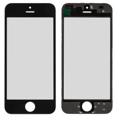 Стекло дисплея Apple iPhone 5s Black + Frame + OCA (AAA)