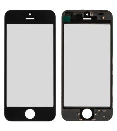 Защитное стекло для дисплея Apple iPhone 5s Black + Frame + OCA (AAA)