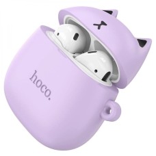 Беспроводные наушники-гарнитура вкладыши Hoco EW45 Cat Ear (Фиолетовые)