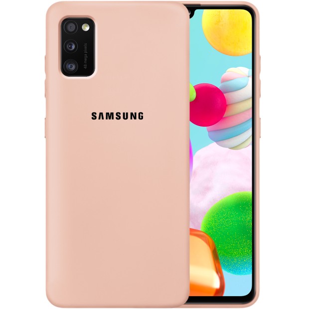 Силикон Original 360 Case Logo Samsung Galaxy A41 (2020) (Пудровый)