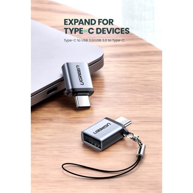 OTG-перехідник UGREEN US270 (Type-C - USB3.0) (Космічний сірий)