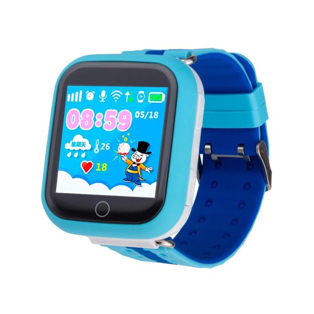 Детские смарт-часы Smart Baby Watch GPS+WiFi Q100 (Blue)