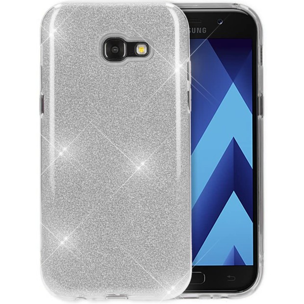 Силикон Glitter Samsung Galaxy A3 (2017) A320 (Серебряный)