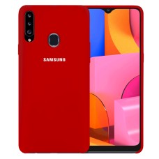 Силикон Original Case Logo Samsung Galaxy A20S (2019) (Тёмно-красный)