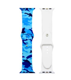 Ремешок Print Apple Watch Silicone 38 / 40 mm (Camouflage Blue)